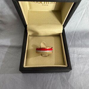 Boucheron Quatre 18K Tricolor Gold Ceramic Ring